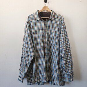 Mens Vedoniere Plaid Checker Long Sleeve Button Down Top 3XL